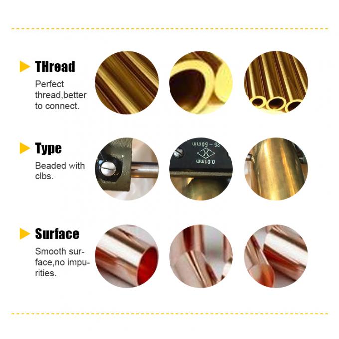 METAL Barras sin costura C70600 90/10 Cobre Níquel CuNi Alta temperatura Alta presión 1