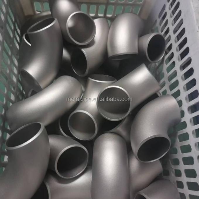 Accesorios para tuberías de cobre metálico y níquel ASME B36.19 LR/SR 2 pulgadas Sch10s Accesorios para tuberías de codo de 90 grados 3