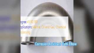 C70600 CuNi Colocación resistente a la corrosión del codo de 90 grados