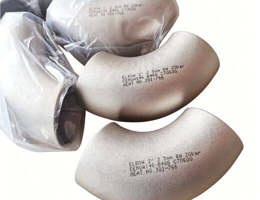 Codo de Cobre y Níquel, ASTM B466, UNS C70600, Radio 1.5D