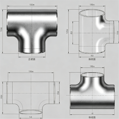 Venta caliente Cupro Níquel Igual Tee 90/10 C70600 ASME B16.11 Soldadura roscada/zócalo